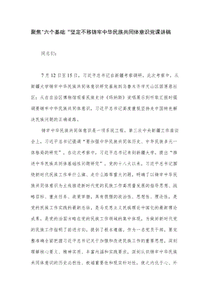 聚焦”六个基础”坚定不移铸牢中华民族共同体意识党课讲稿.docx