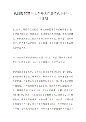 镇团委2022上半工作总结及下半工作计划.docx