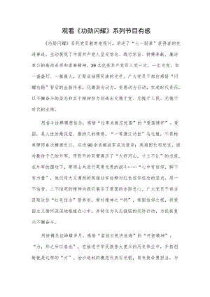 观看《功勋闪耀》系列节目有感.docx