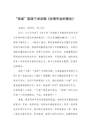 落实“双减”政策国旗下的讲话发言三篇范例.docx