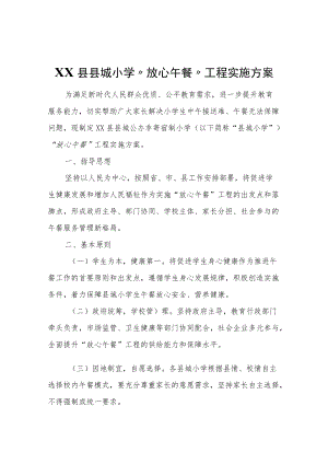 XX县县城小学“放心午餐”工程实施方案.docx