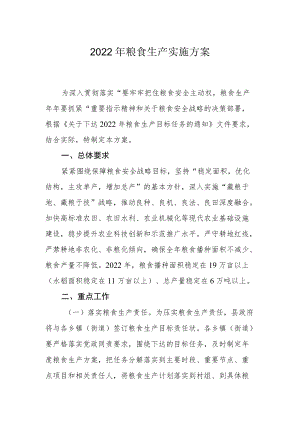 2022粮食生产实施方案.docx