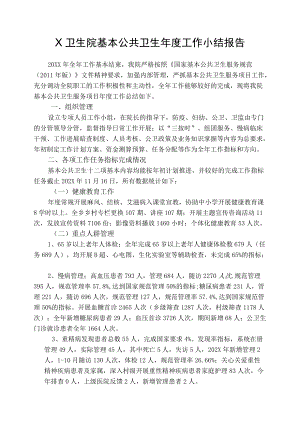 X卫生院基本公共卫生工作小结报告.docx