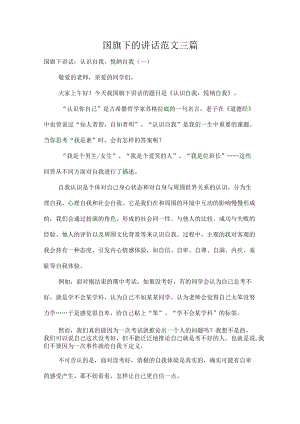 国旗下的讲话范文三篇.docx