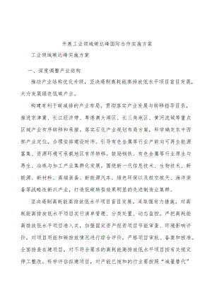 开展工业领域碳达峰国际合作实施方案.docx
