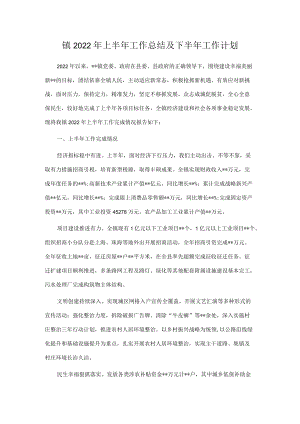 镇2022上半工作总结及下半工作计划.docx