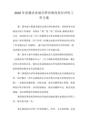 2022县属企业混合所有制改革后评价工作方案.docx