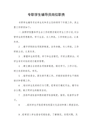 专职学生辅导员岗位职责.docx