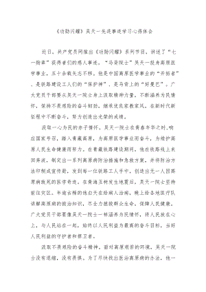 《功勋闪耀》吴天一先进事迹学习心得体会3篇.docx
