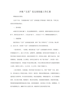 乡镇“五星”党支部创建工作汇报.docx