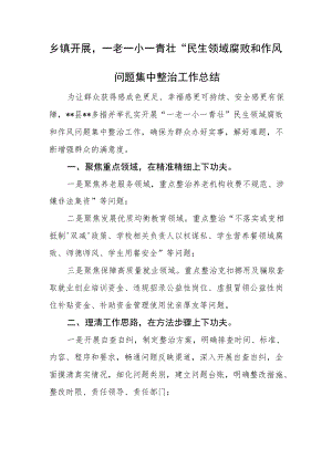 乡镇开展“一老一小一青壮”民生领域腐败和作风问题集中整治工作总结.docx