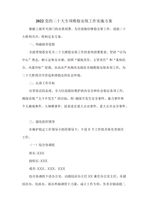 2022党的二十大专项维稳安保工作实施方案.docx