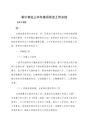 审计单位上半意识形态工作总结.docx