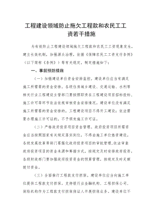 工程建设领域防止拖欠工程款和农民工工资若干措施.docx
