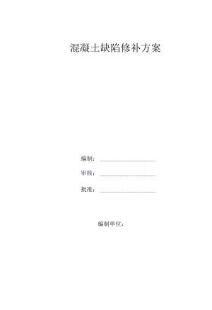 混凝土缺陷整专项治理方案.docx