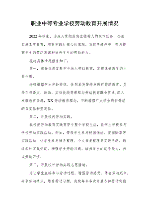 职业中等专业学校劳动教育开展情况.docx