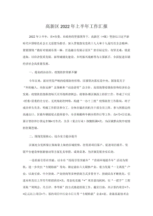 高新区2022上半工作汇报.docx