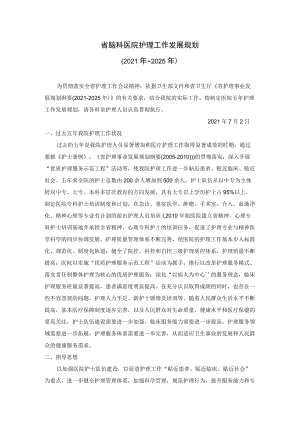 医院护理工作5发展规划.docx