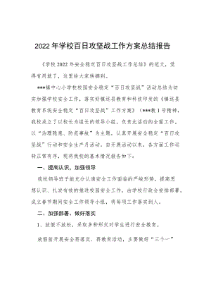 2022“学校百日攻坚”专项整治工作的总结.docx