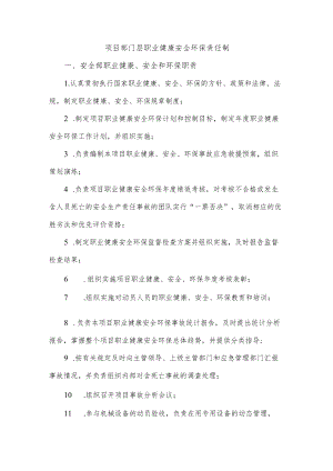 项目部门层职业健康安全环保责任制.docx