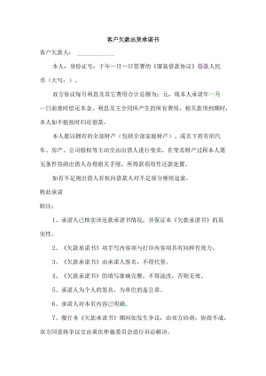 客户欠款出货承诺书.docx