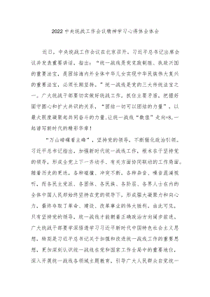2022中央统战工作会议精神学习心得体会体会3篇.docx