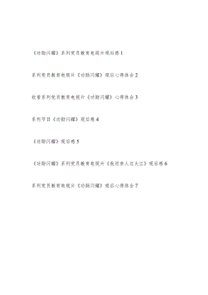 2022《功勋闪耀》观后感想学习心得体会7篇.docx