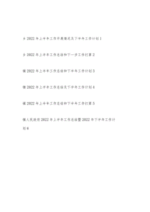 乡镇2022上半工作总结及下半工作计划打算6篇.docx