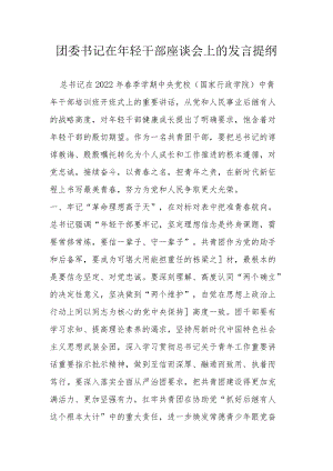 团委书记在轻干部座谈会上的发言提纲.docx