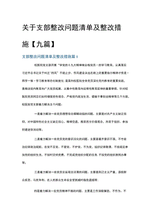 关于支部整改问题清单及整改措施【九篇】.docx