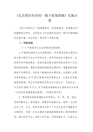 《扎实稳住经济的一揽子政策措施》实施方案.docx