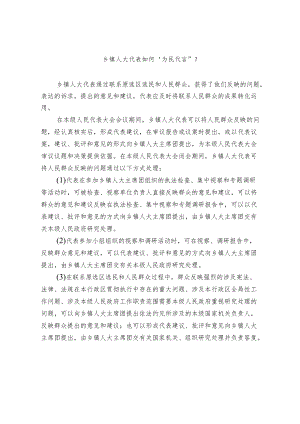 乡镇人大代表如何“为民代言”？.docx
