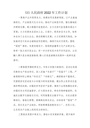 XX人民政府2022工作计划.docx