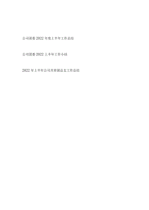 公司团委团总支2022上半工作总结3篇.docx