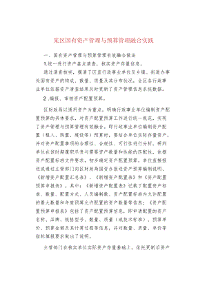 某区国有资产管理与预算管理融合实践.docx