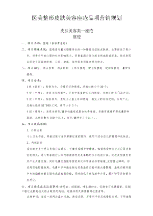 医美整形皮肤美容痤疮品项营销规划.docx