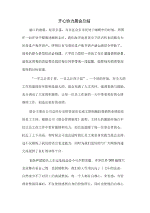 齐心协力晨会总结.docx