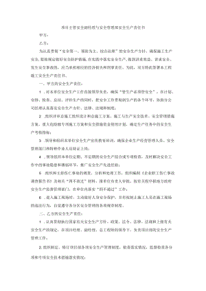 项目主管安全副经理与安全管理部安全生产责任书.docx