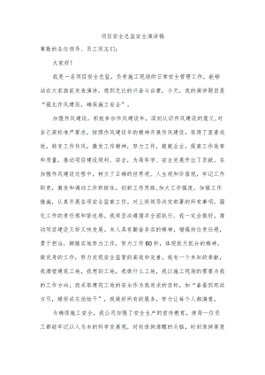 项目安全总监安全演讲稿.docx