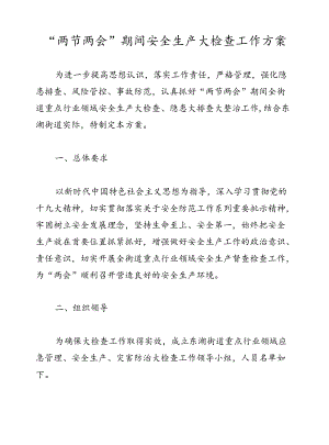 “两节两会”期间安全生产大检查工作方案.docx