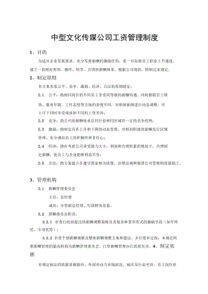 中型文化传媒公司工资管理制度.docx