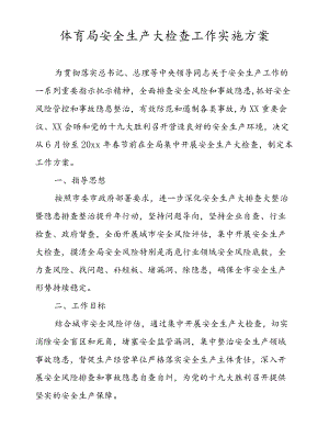 体育局安全生产大检查工作实施方案.docx
