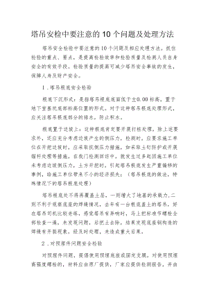 塔吊安检中要注意的10个问题及处理方法.docx