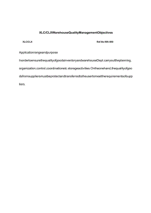 仓库质量管理 Warehouse Quality Management Objectives(WA009).docx