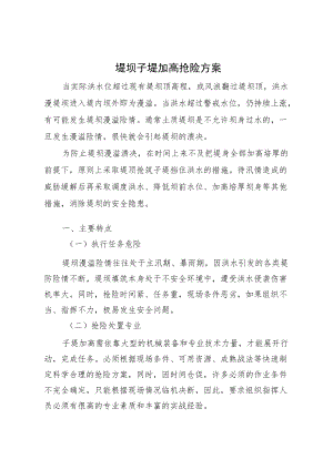 堤坝子堤加高抢险方案.docx