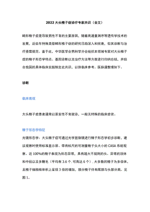 2022大头精子症诊疗专家共识（全文）.docx
