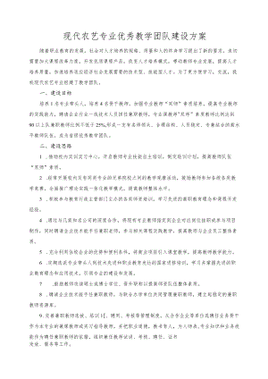 现代农艺专业优秀教学团队建设方案.docx