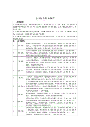 急诊科医生护士的服务规范及言行示例.docx