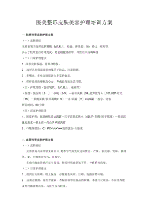 医美整形皮肤美容护理培训方案.docx