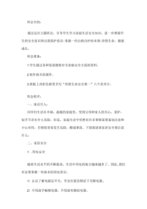 寒假安全教育班会教案.docx